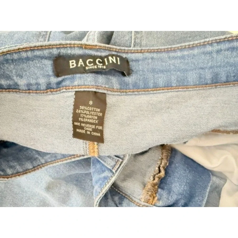 Baccini Y2K Long Denim Skirt 8 Medium Modest Jean Skirt Cowgirl Boho Western